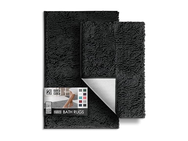 Hearth & Harbor Bathroom Rugs, Chenille Bath - Image 1