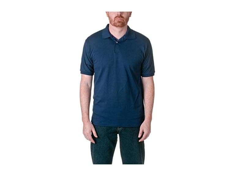 Hanes Men (M) Cotton-Blend EcoSmart® Polo Jersey - Image 1