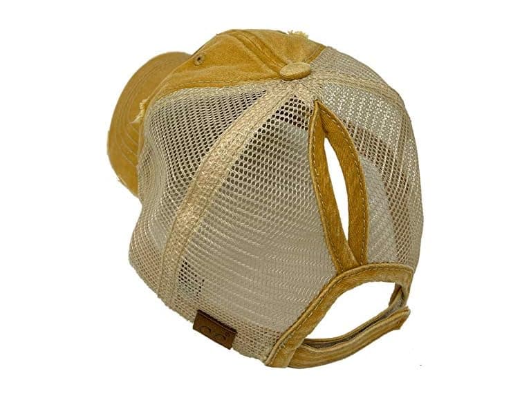 C.C Ponytail Messy Buns Trucker Ponycaps Mustard - Image 1