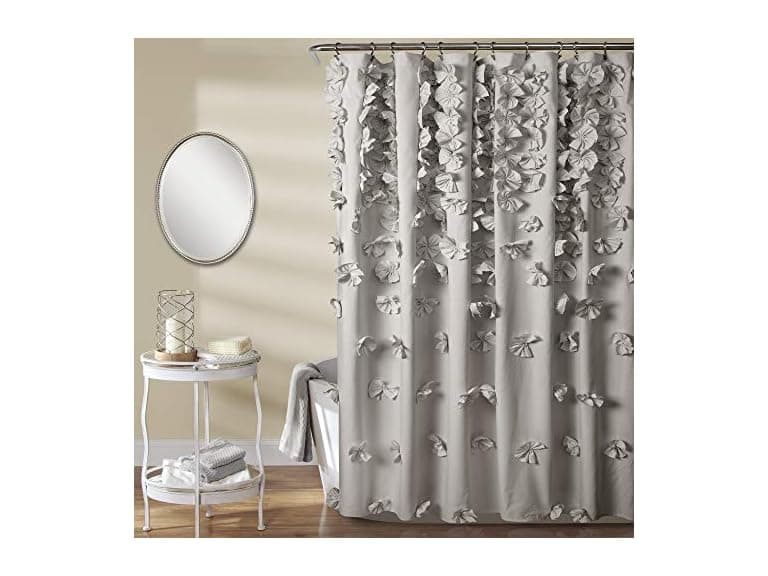 Lush Decor Riley Shower Curtain, 72" W x 72" L, Light Gray - Image 1