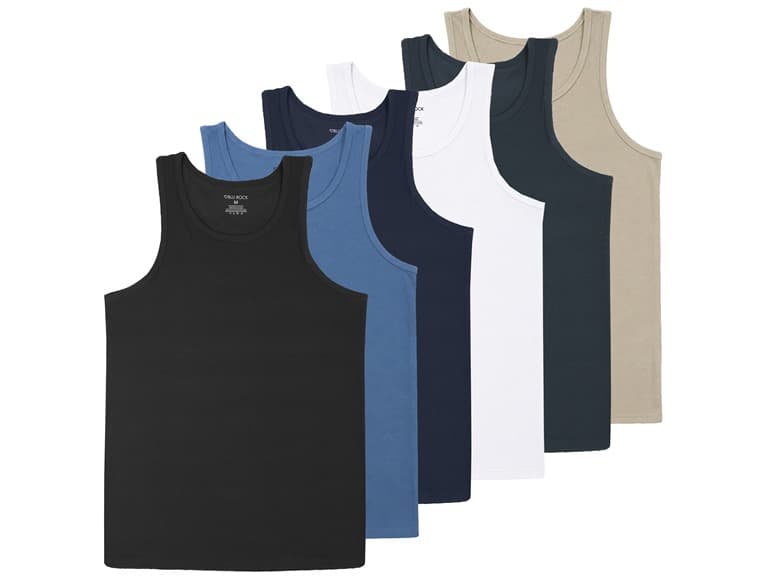 5Pk Mens Micro Waffle Tank Top - Image 1