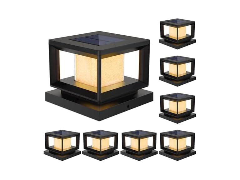 Mlambert 8 Pack Solar Post Lights Outdoor, Black (Open Box) - Image 1