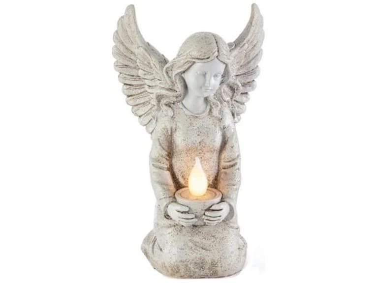 Santa's Workshop Inc. 8.7" Solar Kneeling Angel - Image 1