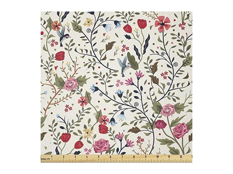 Lunarable Floral Fabric by The Yard - Image 1