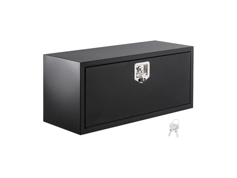 MOVECOM Steel Heavy Duty Truck Bed Tool Box Black - Image 1