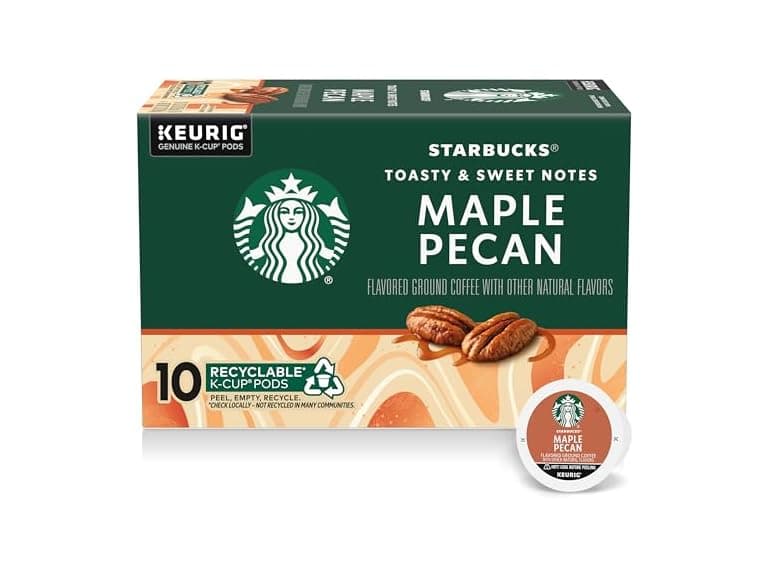 10CT Starbucks K-Cup Coffee Pods, Maple Pecan - Image 1