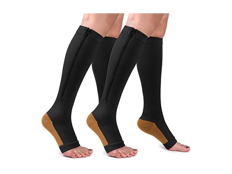 Cthh (XXL) Zipper Compression Toeless Knee Socks - Image 1