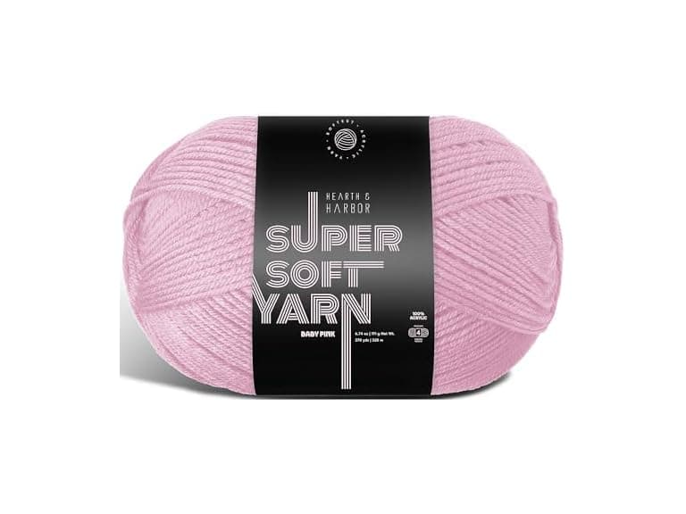 Acrylic Yarn for Crocheting & Knitting Baby Pink - Image 1