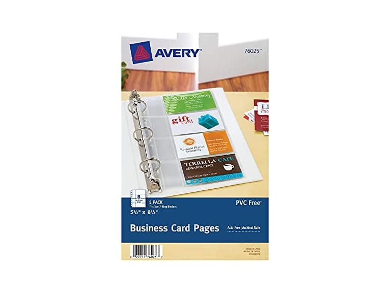 Avery Clear Business Card Organizers - Image 1
