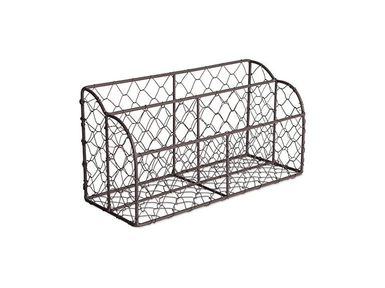 DII Farmhouse Metal Storage, Gray, Letter Holder - Image 1