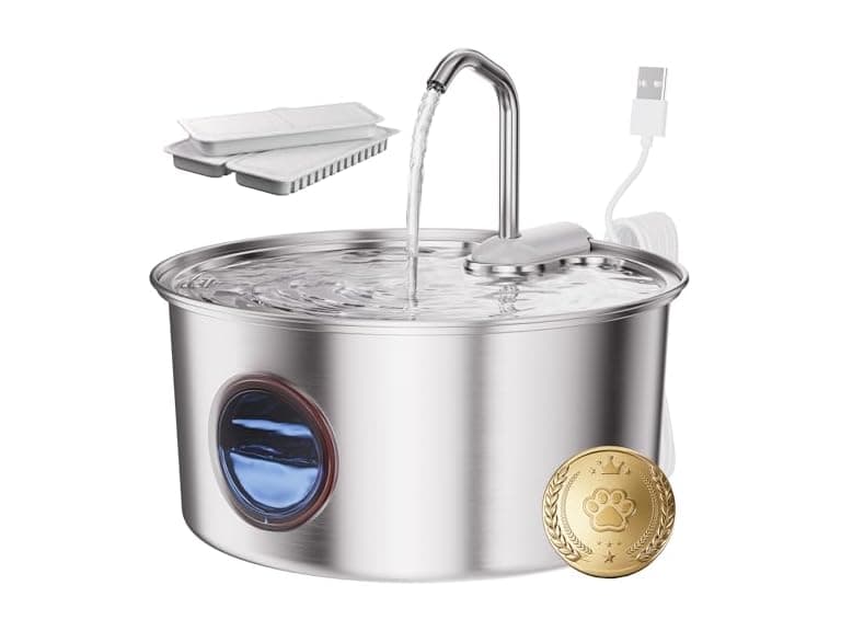 Cat Water Fountain Stainless Steel - 108oz/3.2L - Image 1