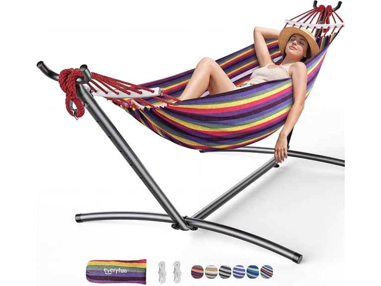 Everyfun Double Hammock with Stand, 2 Person - Image 1