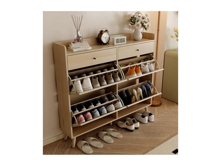 dainslef Shoe Storage Cabinet Oak - Image 1