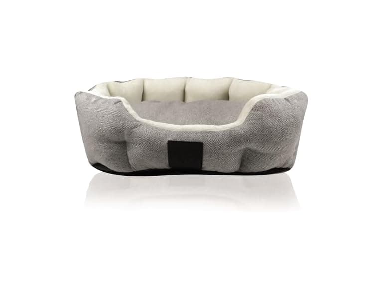 Pet Passion Mello-The Ultra Luxe Bolster Dog Bed- Ivory - Image 1