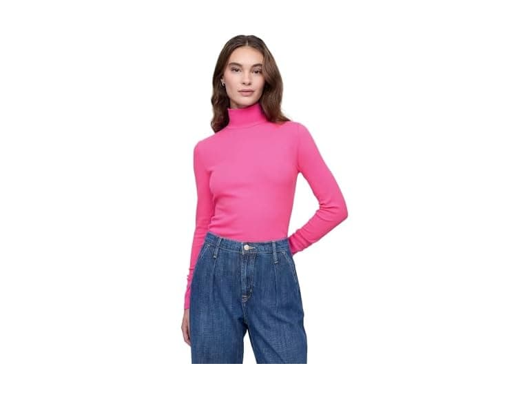 GAP Women Long Sleeve Brushed Rib Turtle Happy - Image 1