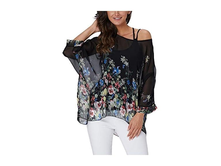 Ckikiou Women (OS) Flowy Batwing Semi Sheer Up - Image 1