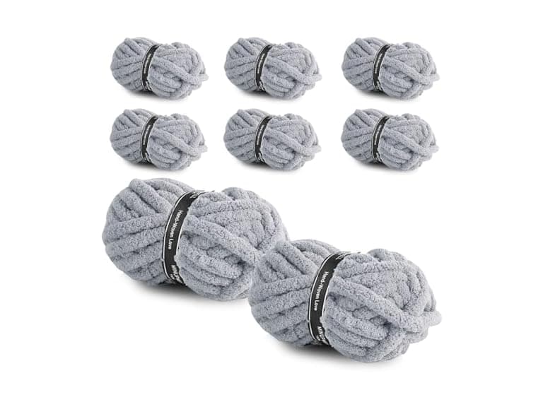 MINUPWELL 8 Packs Jumbo Chunky Chenille Yarn - Image 1