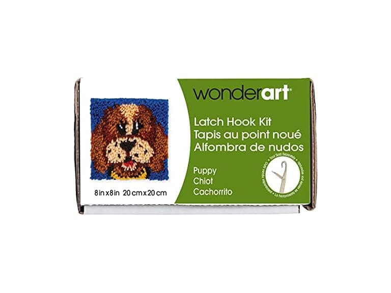 Wonderart 426136C Puppy Latch Hook Kit, 8" - Image 1