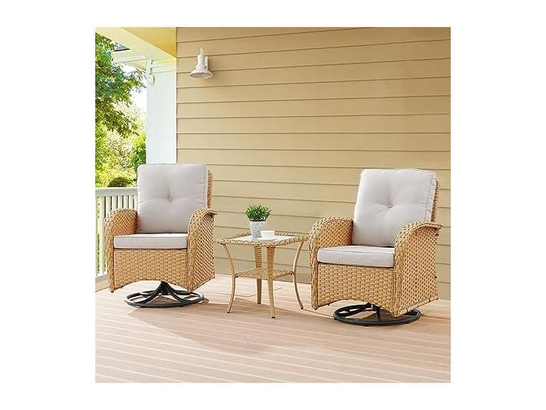 3PC Patio Swivel Rocker Bistro Set - Image 1