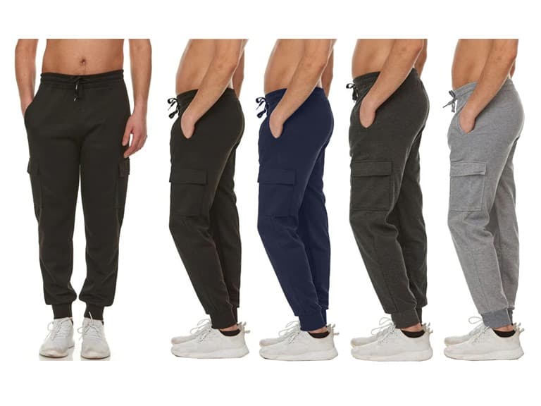 3Pk Men's Fleece-Lined Cargo Joggers - Image 1