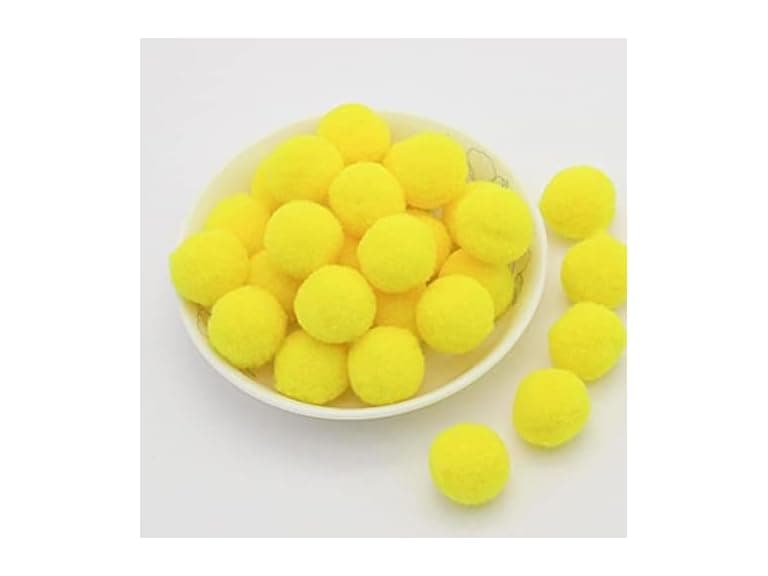 YYCRAFT Craft Pom Pom Balls 1.5 Size:1.5",Yellow - Image 1