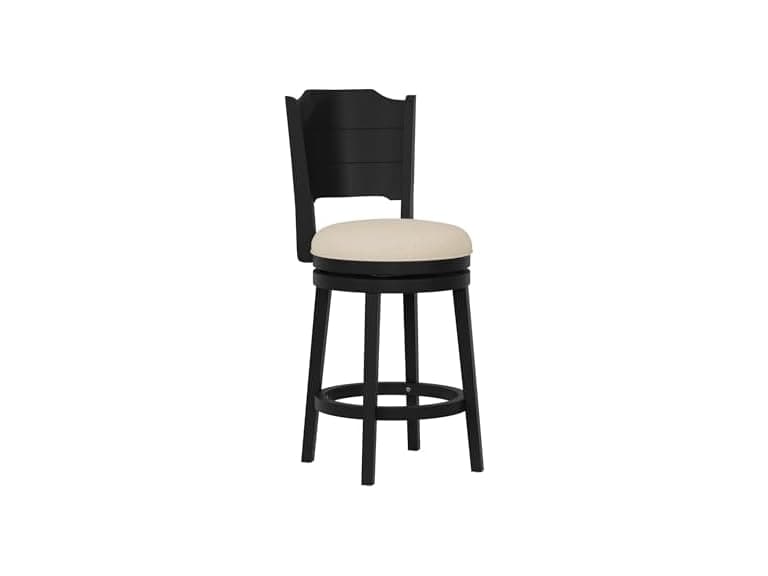 Hillsdale Clarion Swivel Stool, Black - Image 1