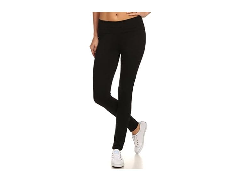 Mopas Women (S) Yoga Fold Over Solid Leggings - Image 1