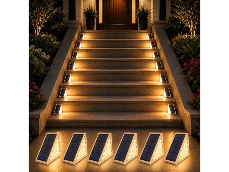 Infinite Basics 6-Pack Triangle Solar Step Lights Outdoor - Image 1