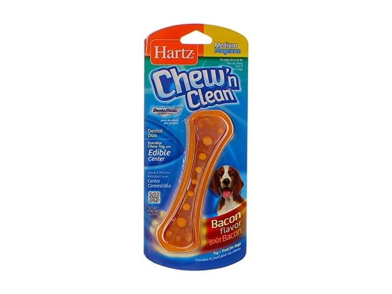 Hartz Chew N' Clean Dental Duo Dog Chew Toy Bacon Flavor - Image 1