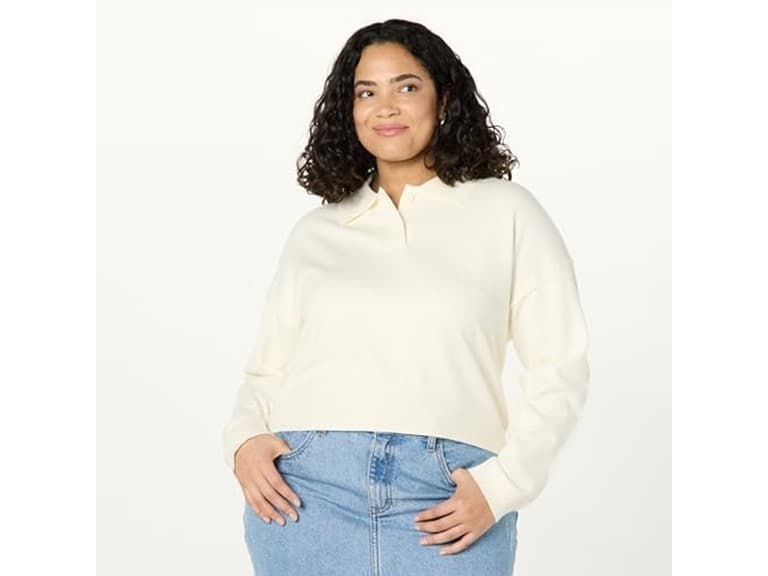 The Drop Women’s Joan Splitneck Polo Sweater (2X) - Image 1
