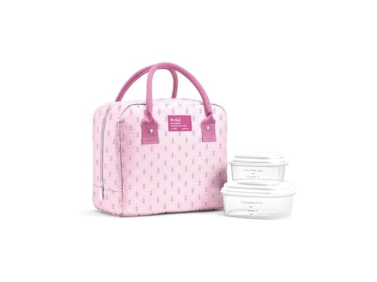 Fit & Fresh Bloomington Lunch Bag Tiny Pink Flowers - Image 1