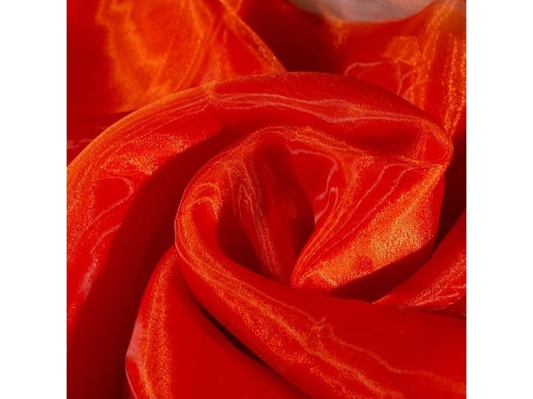 Fynite Orange Organza Fabric by The Yard - Image 1