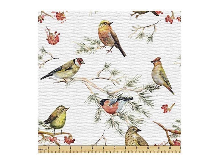 Ambesonne Animal Fabric by The Yard, Sparrows - Image 1