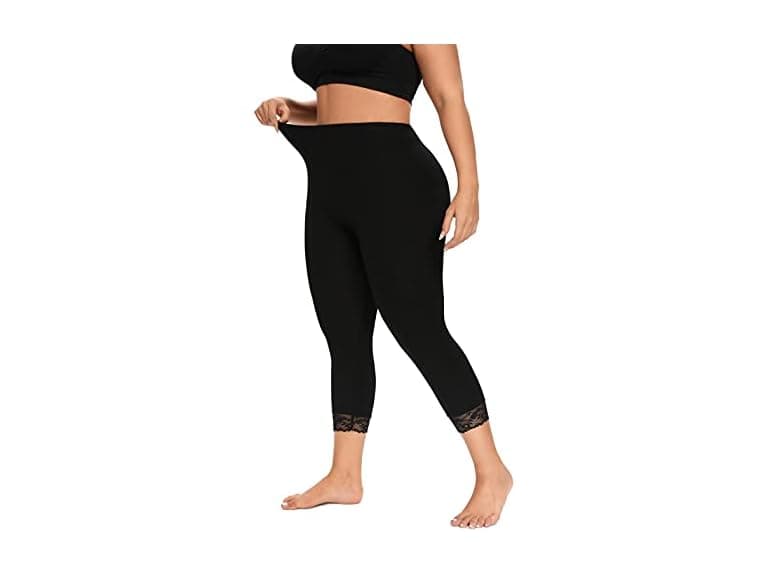 Eliss Women (XL) Modal Capri Lace Trim Leggings - Image 1