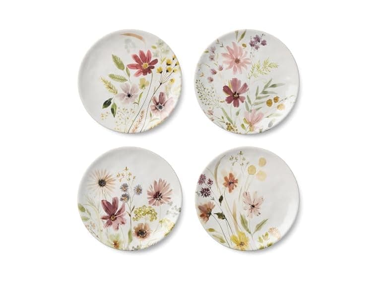 Wildflowers Ceramic Dessert Plates 4CT - Image 1