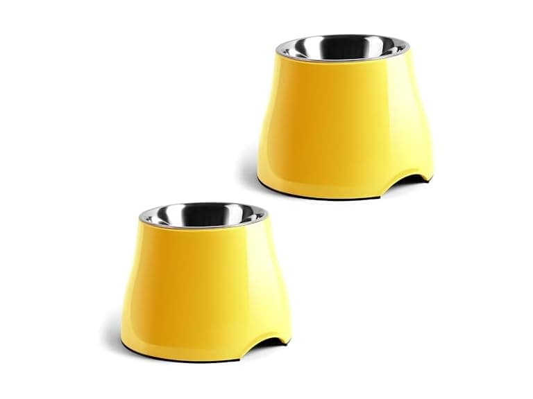Fluffydream Elevated Dog Bowls - Non-Slip Yellow - Image 1