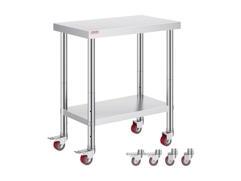 VEVOR Stainless Steel Work Table 30 x 18 x 34 Inch - Image 1