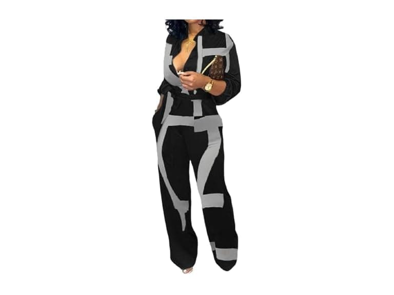 CuteCherry (XL) Elegant Jumpsuits V Neck Rompers - Image 1