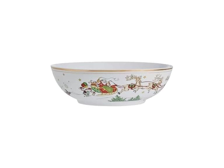 Fitz and Floyd St. Nicholas Gold Banded Serving Bowl - Image 1