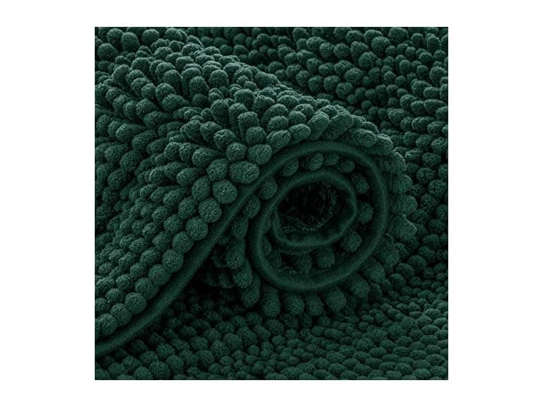 SUBRTEX Bath Rugs Chenille Rug Striped Plush - Image 1