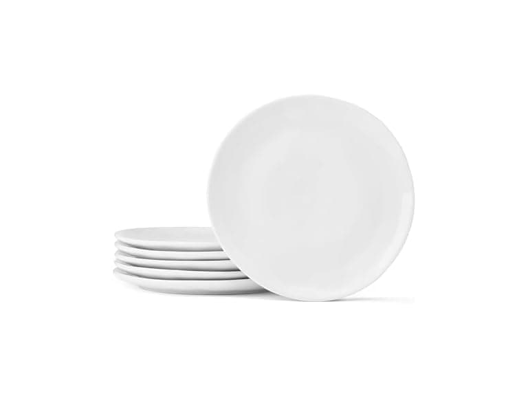 Everyday Porcelain Appetizer Dessert Plates, Set of 6, 6 Inch - Image 1