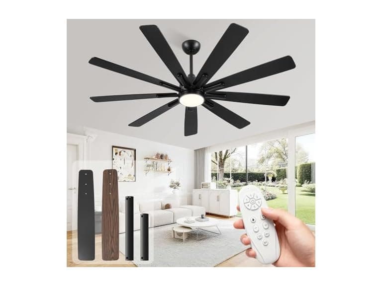 CJOY 62in Ceiling Fan 9-Blade 3CCT - Image 1