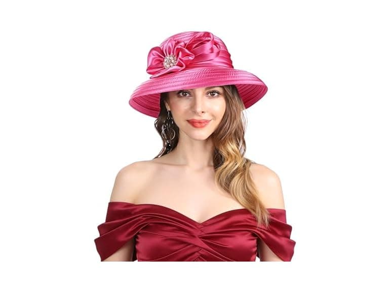 Forbusite Women (M) Church Derby Hats Bucket Brim - Image 1