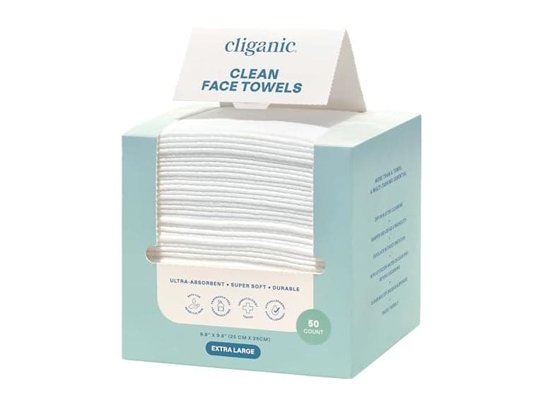 Cliganic Clean Face Towels XL Disposable Ultra - Image 1