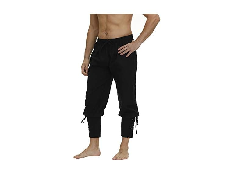 Zhitunemi Men's (3X) Viking Pirate Pants Black - Image 1