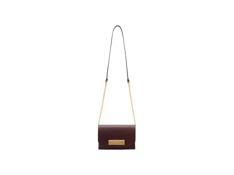 AllSaints Etta Clutch. Dark Red (Open Box) - Image 1