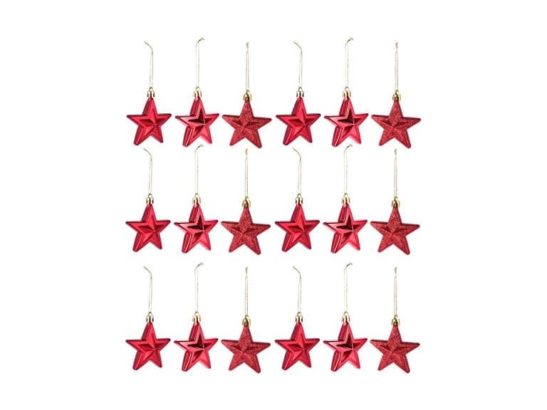 ABOOFAN 18Pcs Christmas Tree Hanging Ornaments Glitter Star - Image 1