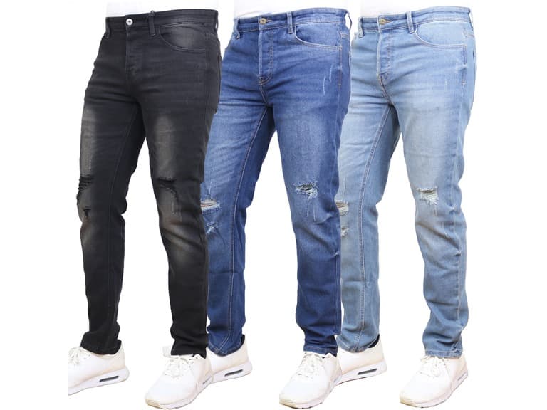 2Pk Asst Mens Stretch Ripped Jeans - Image 1