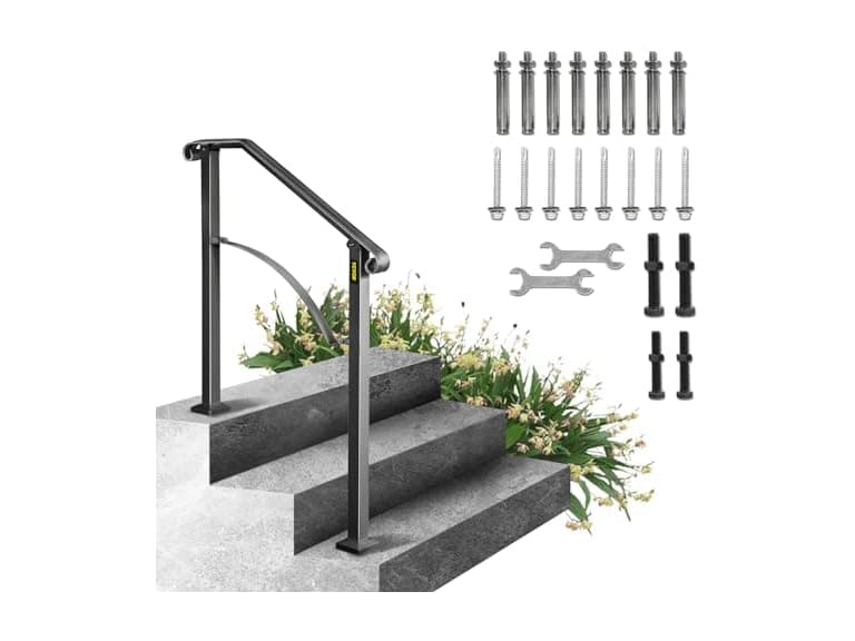 Handrails for Outdoor Steps, Fit 2 or 3 Steps - Image 1