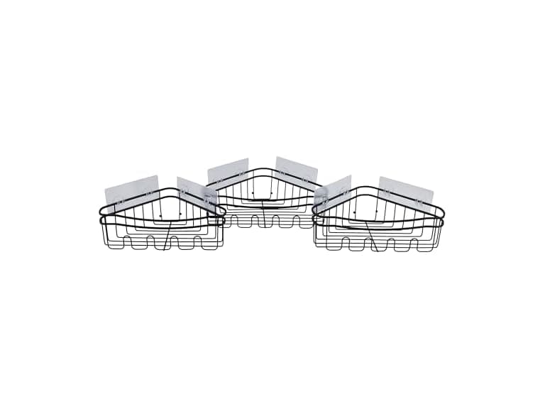 Bath Bliss 3pc Adhesive Mounted Corner Shower Caddy - Image 1